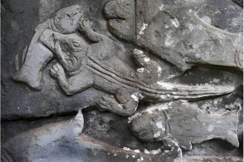 Siamese crocodiles play a crucial role in Cambodia's cultural heritage and even feature among the stone carvings adorning the ancient temples of Angkor Wat. Credit: Fauna & Flora New hope for critically endangered Siamese crocodile