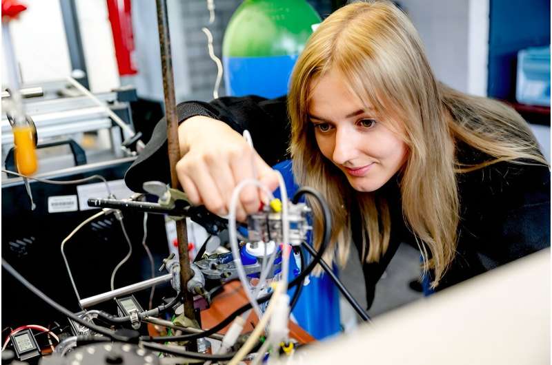 “We first had to bridge a thermodynamic Grand Canyon,” explains Ieva Cechanaviciute the challenge of the study. Credit: UB, Marquard Producing hydrogen and fertilizer at the same time